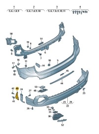 Купить Адаптер крепления бампера задний  правый audi q3 aso, фото thumb