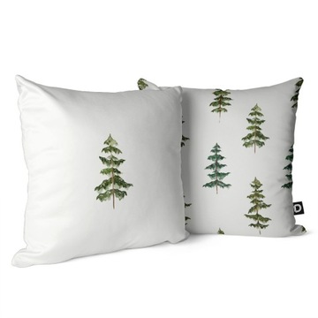 Poszewka WINTER BN52 | Akwarelowe choinki