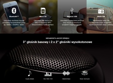 ДИНАМИК BLUETOOTH Soundbeat 2.0 USB SD AUX + РАДИО