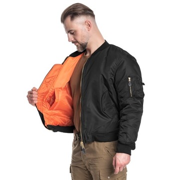 Kurtka Pilotka Wojskowa Flek Flyers MFH MA-1 US Flight Jacket - Czarna XL