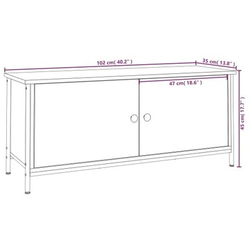 vidaXL Szafka TV, brązowy dąb, 102x35x45 cm, materiał drewnopochodny