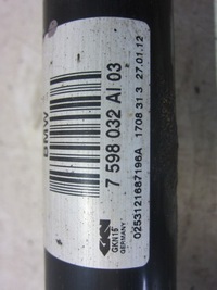 фото thumb №5, Bmw x3 f25 x4 f26 привідний вал права задня задня 7598032