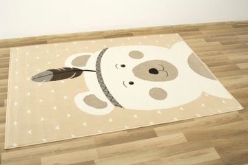 160x225 см БЕЖЕВЫЙ КОВЕР LUNA KIDS ДЕТСКИЙ МЕДВЕДЬ APACZ СТИЛЬ БОХО
