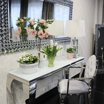 Glamour Стеклянная консоль Ludwik Silver Туалетный столик