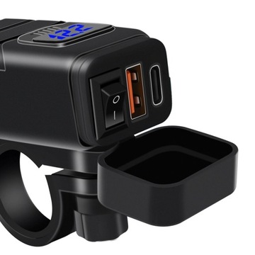 Адаптер USB r SAE к USB для мотоцикла Интеллектуальная защита Dual USB Вкл. Выкл. Синий