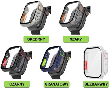 ETUI + SZKŁO DO APPLE WATCH 7 8 9 45MM | CASE NAKŁADKA OBUDOWA|DUŻO KOLORÓW