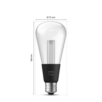 Умная лампа E27 PHILIPS HUE разноцветная белая ST72 продолговатая