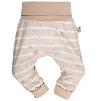 PÓŁŚPIOCHY BEZ STÓP SPODNIE BAGGY 74 BEIGE STARS /93/