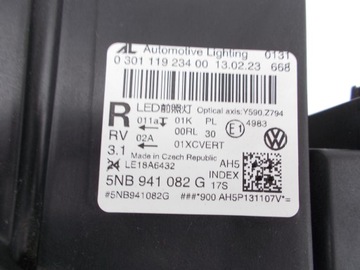 фото thumb №14, Фара лампа vw tiguan рестайлінг повний led iq lihgt права перед 5nb941082g