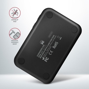 Док-станция USB-A 3.2 Gen1 для 2 твердотельных/жестких дисков SATA 6 Гбит/с 2,5 дюйма с функцией клонирования