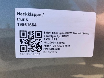 фото thumb №15, Комплектний зад кришка бампер лампи балка bmw ix i20 c4a oxide сірий ii