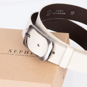 Pasek skórzany SEPHER Classic 4cm ECRU | 110