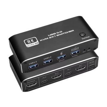 KVM-консоль Переключатель HDMI 2.1 4K120Гц 8K