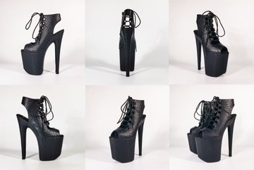 КАБЛУКИ ЖЕНСКИЕ, ЧЕРНЫЕ ТУФЛИ НА ПЛАТФОРМЕ ДЛЯ ТАНЦЕВ НА ПИЛДЕ SexyHeels 20 CM 39
