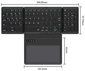 Портативная беспроводная Bluetooth-клавиатура B055 с большой сенсорной панелью