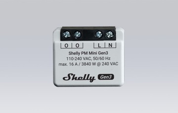 SHELLY PM MINI GEN3 ИНТЕЛЛЕКТУАЛЬНЫЙ WIFI-КОНТРОЛЛЕР ДИСТАНЦИОННОГО УПРАВЛЕНИЯ 16A 3840W