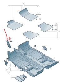 фото thumb №1, Audi a6 4a c8 footrest cover lhd 4k1864777bds2