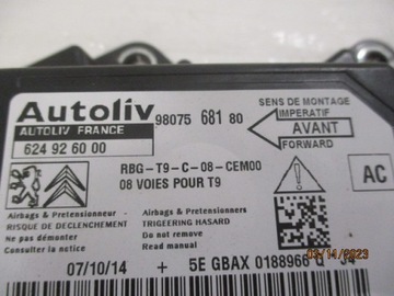 фото thumb №7, Peugeot 308 t9 датчик модуль подушек подушка безопасности 9807568180