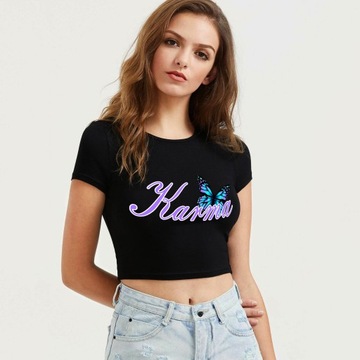 Топ короткая женская футболка BE FREE BUTTERFLY Выкройки - S