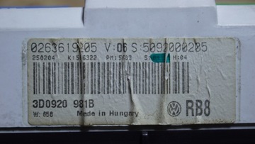 фото thumb №10, Спідометр  прилади vw phaeton 6.0 w12 3d0920981b 0263619205