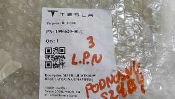 фото thumb №10, Podniśnik стекло механизм tesla 3 левый перед 1096620-00-l оригинал new