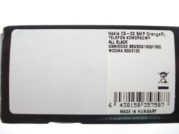Telefon komórkowy Nokia C5 256 MB / 512 MB 3G czarny