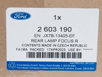 фото thumb №11, Лампа задня ліва ford focus mk4 універсал 2018- 2603190 _ jx7b-13405-ef