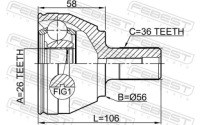 Шрус  полуось перед 2110-cb4td febest ford c-max Доставка, фото thumb