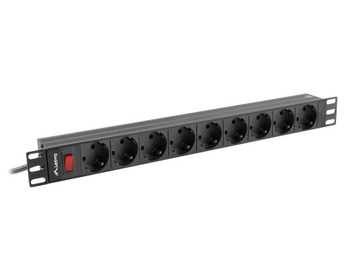 LISTWA ZASILAJĄCA RACK PDU 19'' 1U 16A 9xSCHUKO 3M