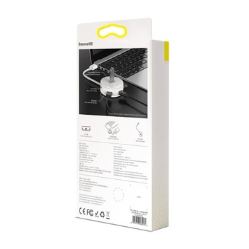 Концентратор 4 в 1 USB на USB 3.0 + 3 порта USB 2.0 Baseus 15 см (черный)