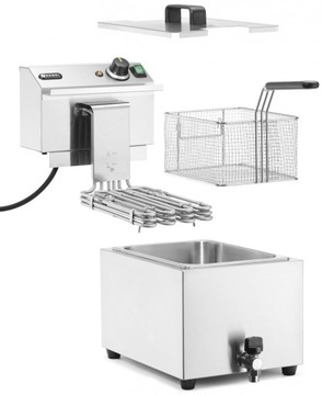 Frytownica elektryczna nastawna z kranem spustowym 400 V 66000 W 10 l -