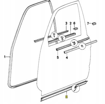 фото thumb №10, Прокладка двері перед нижня ліва bmw 5 e34 51 21 1 944 419