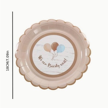 КРУЖКИ И ТАРЕЛКИ 30 ЭЛЕМЕНТОВ BOHO BEARS BLUE BEIGE BABY SHOWER