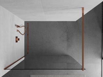 MEXEN KIOTO ŚCIANKA PRYSZNICOWA WALK-IN 120 x 200 CM ROSE GOLD szkło 8 mm