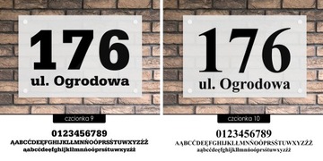Tablica adresowa adres 3D numer na dom 30x20 satynowa - mrożone szkło akryl