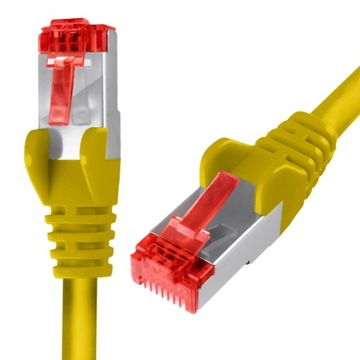 Kabel LAN RJ45 CAT 6 S/FTP AWG27 LSZH żółty 15m