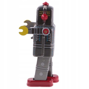 Klasyczna zabawka z cyny nakrecany robot z