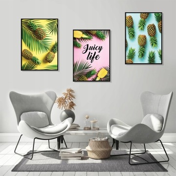 OBRAZ PLAKATY W RAMIE 53x73cm Tryptyk Juicy P572