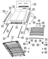 фото thumb №5, Балка обшивки пластик крыша крыша sky one touch wrangler jl 4d 6ny04tzzab