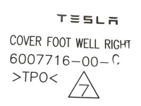 Захист під  повітропровід права сторона tesla model s 100947800c Зі Шроту, фото thumb