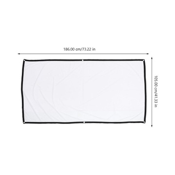 ПРОЕКЦИОННЫЙ ЭКРАН НАРУЖНЫЙ ВНУТРЕННИЙ КВАДРАТНЫЙ ЗАНАВЕС 186X105CM
