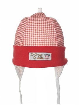 CZAPKA NIEMOWLĘCA CZAPECZKA WIĄZANA Z USZAMI BAWEŁNA 0-12 M-C MIX KOLORÓW