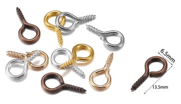 haczyki JUBILERSKIE 6,5 x 13,5 mm - wkręcane