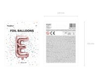 Foil Balloon Pink Gold Letter E Письмо 35 см