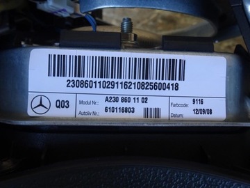 фото thumb №12, Mercedes w203 cl203 clc рестайлінг подушка безпеки подушка водія a2308601102