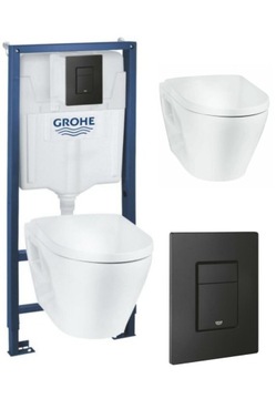 БЕТОННЫЙ УНИТАЗ GROHE SOLIDO С ЧАШОЙ ​​GROHE ЧЕРНОЙ