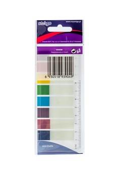 Zakładki indeksujące samoprzylepne STRIGO 45x12 mm z linijką