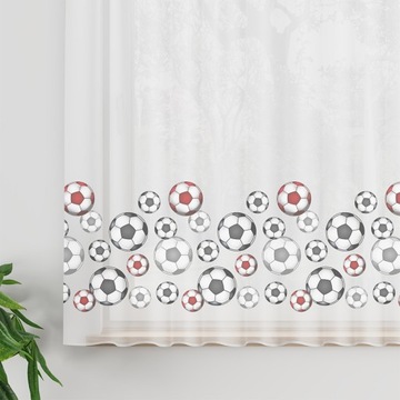 Firany Woalowe Firana Dla Chłopca Piłka Futbol Z Wszytą Taśmą sz. 150x140