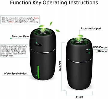 Автомобильный увлажнитель воздуха Mini USB 200 мл