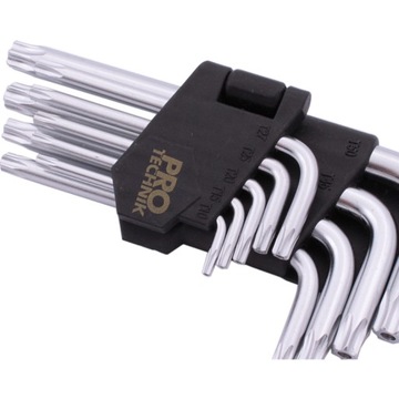 Ключи TORX Cr.V. короткие Th10-Th50 9 шт. полое отверстие под торкс